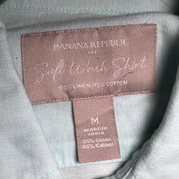 Mint colored linen blend button down - Picture 4 of 4